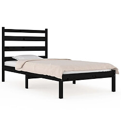 vidaXL Cadre de lit sans matelas noir bois massif