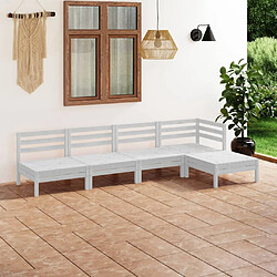 Maison Chic Salon de jardin 5 pcs - Table et chaises d'extérieur - Mobilier/Meubles de jardin Moderne Bois de pin massif Blanc -MN67907