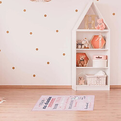 The Home Deco Kids Tapis règles de la chambre enfant 60x90 cm little princesse -rose.