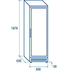 COOLHEAD Armoire Réfrigérée Négative Vitrée - 300 Litres - Cool Head