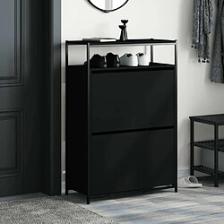 Avis Maison Chic Armoire à chaussures | Meuble de rangement à chaussures Meuble d'Entrée noir 75x34x112 cm bois d'ingénierie -MN13970