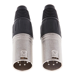 2 pièces en métal 4 broches / 4p xlr connecteur mâle connecteur de microphone audio