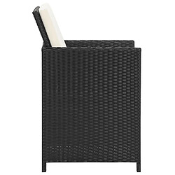 Acheter Maison Chic Lot de 4 Chaises de jardin,Fauteuil d'extérieur Résine tressée Noir -MN14756