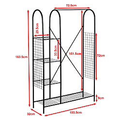 Helloshop26 Portant à vêtements avec 4 surfaces de stockage noir 03_0008140