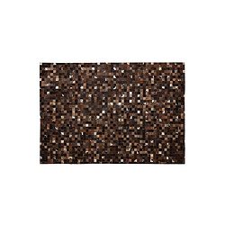 Aubry Gaspard Tapis en peau de vache véritable Mosaïque Marron