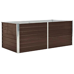 vidaXL Jardinière 160 x 80 x 45 cm Acier galvanisé Marron