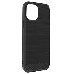 Avizar Coque iPhone 13 Pro Souple Coins Renforcés Carbone Effet Brossé Noir