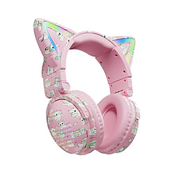 Yonis Casque Audio Sans Fil Oreilles De Chat RGB