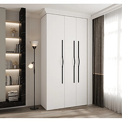 Abiks Meble Armoire à portes battantes Como 2 245,5/120/40 3 portes (blanc/noir)