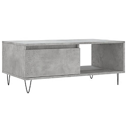 vidaXL Table basse Gris béton 90x50x36,5 cm Bois d'ingénierie