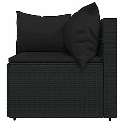 Maison Chic Salon de jardin 3 pcs + coussins - Mobilier/Meubles de jardin - Table et chaises d'extérieur Noir Résine tressée -MN16332 pas cher