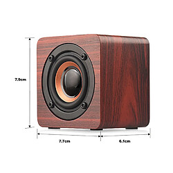 Avis Universal Mini haut-parleur Bluetooth en bois Haut-parleur portable sans fil Subwoofer Puissant Boîte Son Musique Magic Magic Cube pour Smartphone | Haut-Parleur Portable (Rouge)