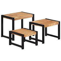 vidaXL Tables gigognes 3 pcs Bois solide