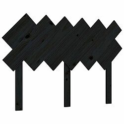 Maison Chic Tête de lit scandinave,Meuble de chambre Noir 122,5x3x80,5 cm Bois massif de pin -MN95752