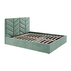 Acheter Vente-Unique Lit coffre 180 x 200 cm - Tissu texturé - Vert amande - JUSTANI