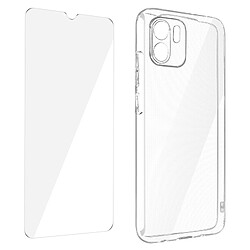 Avizar Coque pour Xiaomi Redmi A1 et A2 Silicone et Film Verre Trempé 9H transparent