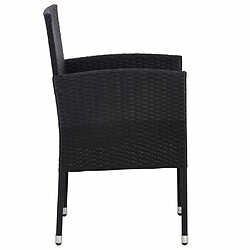 vidaXL Ensemble de salle à manger de jardin 3 pcs Noir pas cher