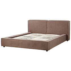 Beliani Lit double 160 x 200 cm en bouclé marron LINARDS pas cher