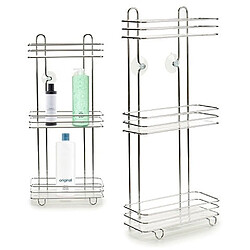 ETAGERE POUR DOUCHE ETAGERE MURALE SALLE DE BAIN 3 PANIERS DE DOUCHE ETAGERE DE SUPPORT DE RANGEMENT DE SALLE DE BAINS DE SUPPORT DE DOUCHE SUSPENDU EN CHROME DE 3 NIVEAUX 26X13,5X59,5CM+Berilo