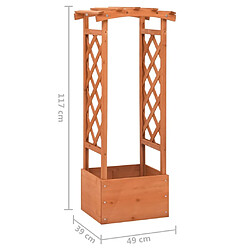 Maison Chic Jardinière,Bac à fleurs - pot de fleur à treillis avec arche 49x39x117 cm Bois de sapin -GKD24617 pas cher