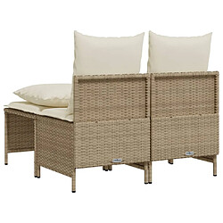 Acheter vidaXL Salon de jardin avec coussins 4 pcs beige résine tressée