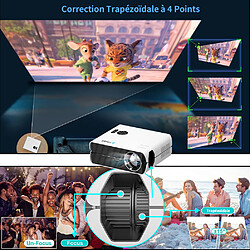 Acheter TROISC Android 9.0, WiFi Bluetooth Connection, 1080P Natif, Correction Trapézoïdale en 4 points, Zoom Numérique, avec Support de Plafond pour Projecteur