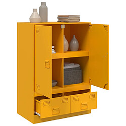 Acheter vidaXL Buffet jaune moutarde 67x39x95 cm acier