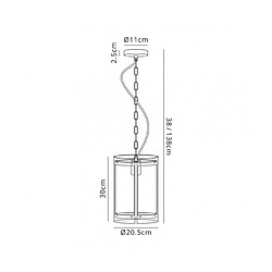 Luminaire Center Suspension 1 ampoule Laiton antique