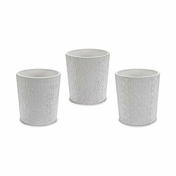 Ibergarden Cache-pot Modèle Blanc Céramique 12,3 x 12 x 12,3 cm (144 Unités)