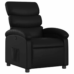 Maison Chic Fauteuil inclinable,Fauteuil luxe de relaxation Noir Similicuir -MN73693