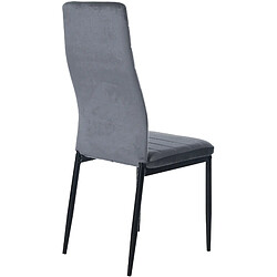 Acheter Decoshop26 Lot de 6 chaises de salle à manger design simple en tissu velours gris clair avec couture cadre en métal noir CDS10292