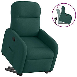 vidaXL Fauteuil inclinable vert foncé tissu