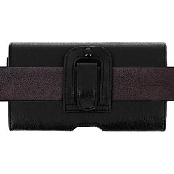 Avizar Étui Ceinture Smartphone Pochette Vintage Clip Porte-cartes Taille XXL - Noir pas cher