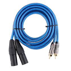 2 XLR mâle à 2 RCA mâle câble audio HIFI pour mélangeur d'amplificateur 150cm