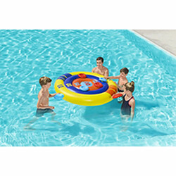 Bestway Jeu Flottant Lance Disques Gonflable D140 cm +3 Ans Piscine 52566 pas cher