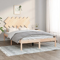 vidaXL Cadre de lit sans matelas 135x190 cm bois massif 