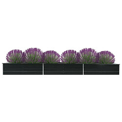 Maison Chic Jardinière,Lit surélevé de jardin - Bac à fleurs - pot de fleur Acier galvanisé 480x80x45 cm Anthracite -GKD66205