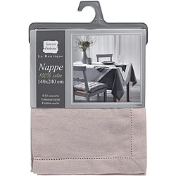 Douceur D'Interieur Nappe coton unie Charline - 150 x 200 cm - Beige