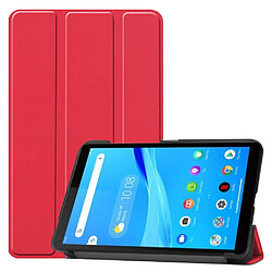 Etui en PU peau de litch avec support tri-pliure rouge pour votre Lenovo Tab M7 TB-7305