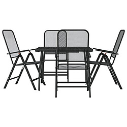 Ensemble à manger de jardin 5 pcs,Table et chaise à dîner anthracite métal maille -MN20409