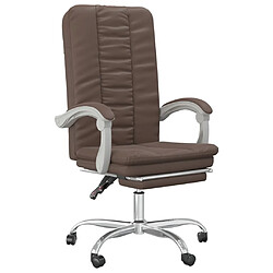 vidaXL Fauteuil inclinable de bureau Marron Similicuir