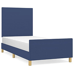 Maison Chic Lit adulte - Cadre Structure de lit avec tête de lit Contemporain Bleu 90x190 cm Tissu -MN86378