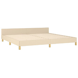 Maison Chic Lit adulte - Cadre Structure de lit avec tête de lit Contemporain Crème 200 x 200 cm Tissu -MN74614 pas cher