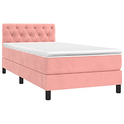 Avis Maison Chic Lit adulte- Lit + matelas,Sommier à lattes de lit avec matelas et LED Rose 80x200 cm -GKD73915