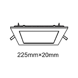 Inspired Downlight encastré carré 8 pouces 18W blanc pur 6400K, 1500lm, White Frame, Inc. Driver