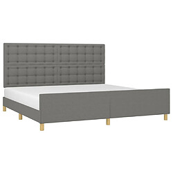 Avis Maison Chic Lit adulte - Cadre Structure de lit avec tête de lit Contemporain Gris foncé 200x200 cm Tissu -MN89370