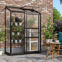 Vitavia Serre de jardin en polycarbonate 4 mm et aluminium noir avec embase Ida 68.8 x 130.60 x 182.30 cm.