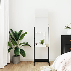 vidaXL Armoire à bijoux avec miroir sur pied noir 42x38x152 cm