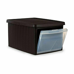 Boîte de rangement avec couvercle Stefanplast Elegance latérale Marron Plastique 29 x 21 x 39 cm (5 Unités)