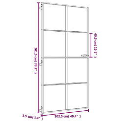 vidaXL Porte intérieure mince doré verre trempé aluminium pas cher